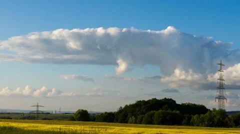 Clouds time lapse over rural landscape Stock Footage 64996970