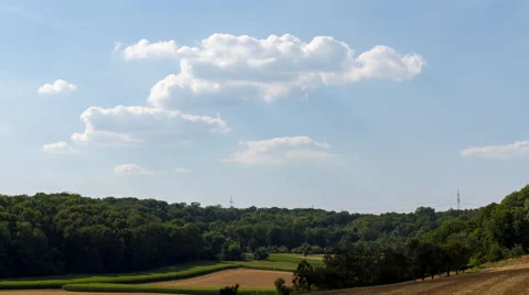 Clouds time lapse over rural landscape Stock Footage 65009093