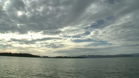 Clouds time lapse over the sea Stock Footage 12016871