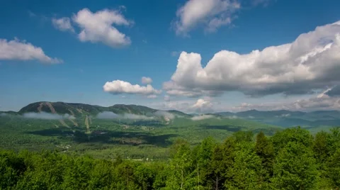 Clouds Time Lapse Over Ski Resort Sunday River Video stock 51463709