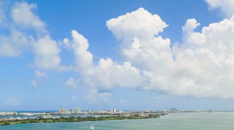 Clouds Time Lapse Pan Cancun Stock Footage 31980768