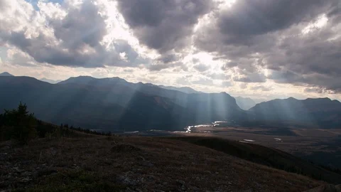 Clouds Time-lapse of Pristine Canadian Rockies Rocky Mountains in Alberta Canada Stock Footage 121268871