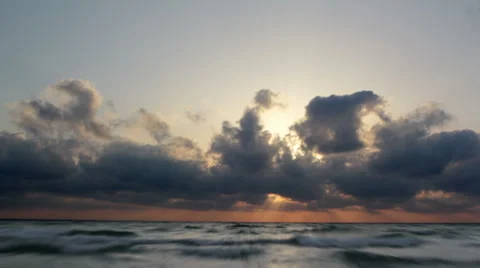 Clouds time lapse sunset Stock Footage 47967937