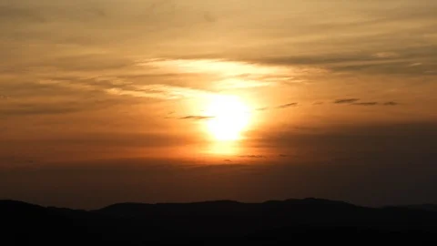 Clouds time lapse at sunset Stock Footage 95441776