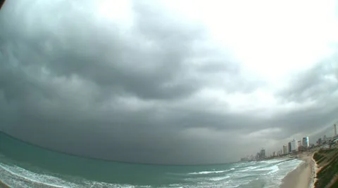 Clouds Time Lapse in Tel Aviv, Israel Stock Footage 11118328