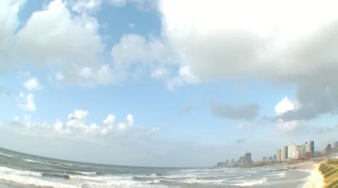 Clouds Time Lapse in Tel Aviv, Israel Stock Footage 11118801