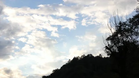 Clouds, Timelaps Blue Sky and sunrise. Stock Footage 42464434