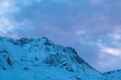 Clouds timelapse in the alps Val Thorens in winter Stock Footage 235067945