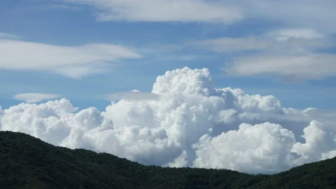 Clouds timelapse behind the mountain Stock Footage 135757346