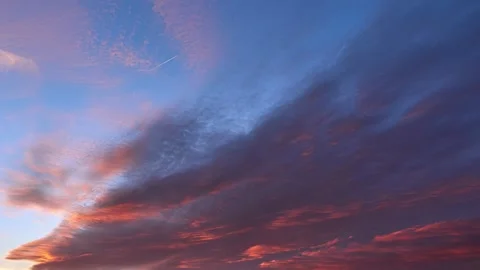 Clouds, timelapse, epic red sky, sunset Stock-Footage 166272662