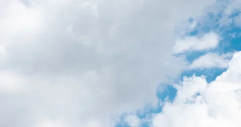 Clouds timelapse movement across blue sky Stock Footage 340933389