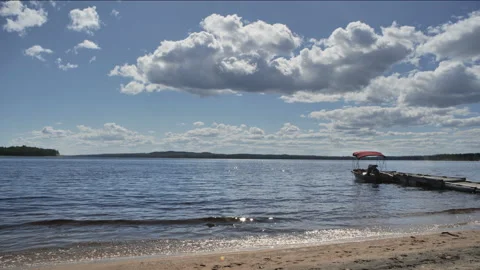 Clouds timelapse over beach Видео 204721081