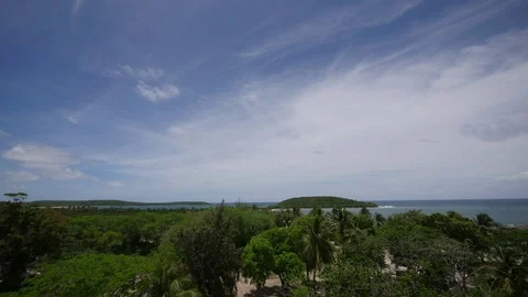 Clouds timelapse  over coastline in Puerto Rico Stock Footage 91460897