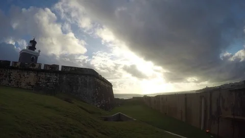 Clouds timelapse over El Morro fort Old San Juan Puerto Rico Stock Footage 91461066