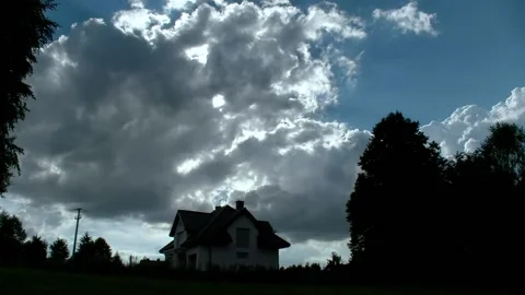 Clouds Timelapse Over The House Stock Footage 138396190