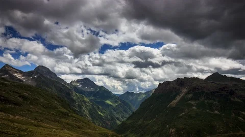 Clouds timelapse over mountains, Barba Ferrero, Alagna Valsesia, Italy, Europe Stock Footage 93204825