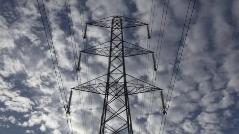 Clouds timelapse past pylon Stock Footage 81516278