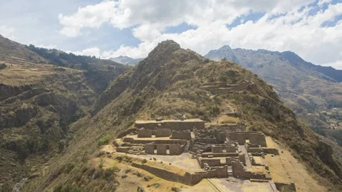Clouds Timelapse of Pisac Ruins w/ no people, Cusco, Peru Stock Footage 262142841