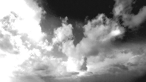 Clouds in timelapse stylized in a grid of dots, like a comic retro animated. Stock Footage 150734637