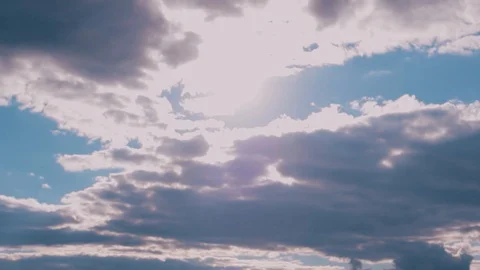 Clouds timelapse with the sun Stock Footage 127978574