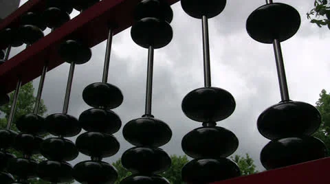 CLOUDS TIMELAPSE THROUGH MONUMENT CHINESE ABACUS Stock Footage 25101188