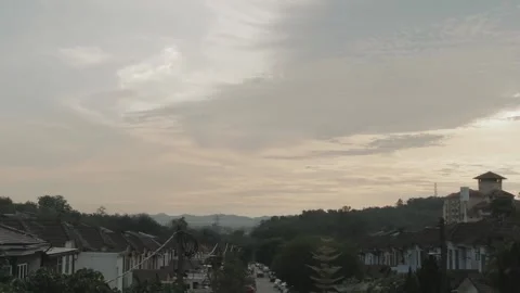 Clouds timelapse view with houses Video stock 158555451