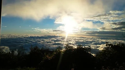 Clouds from the top of a mountain Stock Footage 98678125