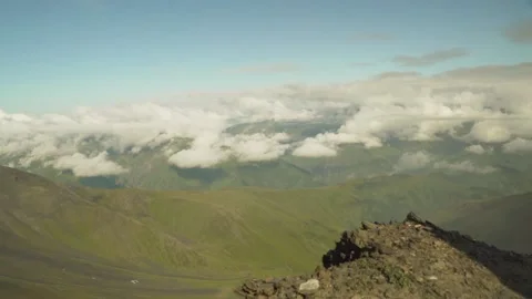 Clouds on top of mountain Stock Footage 141953527