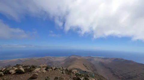 Clouds from top of the mountain time lapse pan 11158 Stock Footage 32260548