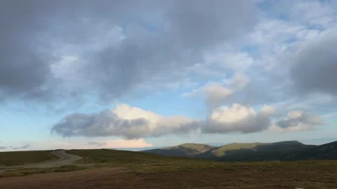 Clouds on the transalpine in Romania Video stock 160125998