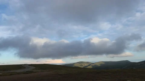 Clouds on the transalpine in Romania Stock Footage 160125999