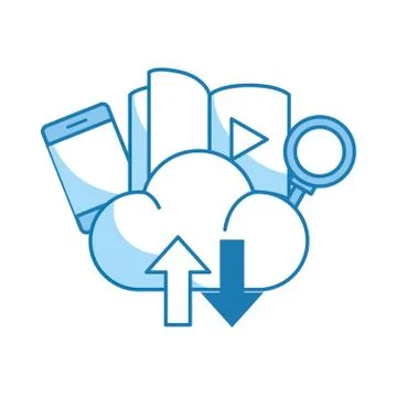 Clouds transfer symbol 스톡 일러스트