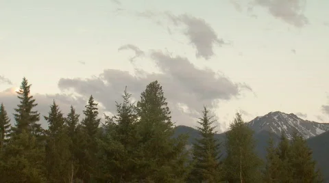 Clouds, trees, and mountains Video stock 109990