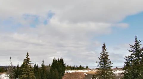 Clouds &amp; Trees East Landscape Cloudlapse fast Stock Footage 11072136