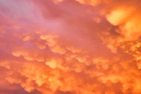 The clouds turned orange Stock Photos