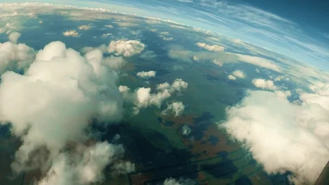 Clouds under the left wing. Stock Footage 91914462