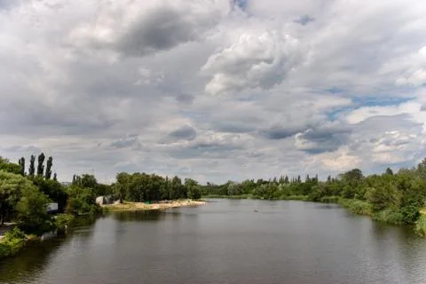 Clouds under river Stock Photos