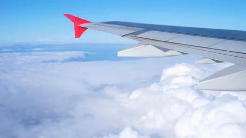 Clouds under wing Stock Footage 93555600