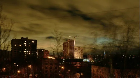 Clouds Urban time lapse HD Stock Footage 341898