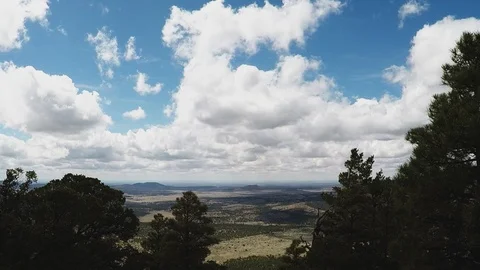Clouds Valley Trees Time Lapse 30 Flagstaff AZ Stock Footage 107745658