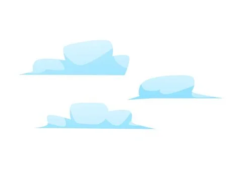 Clouds vector flat illustration, cartoon weather forecast cloudy symbol Illustrazione stock
