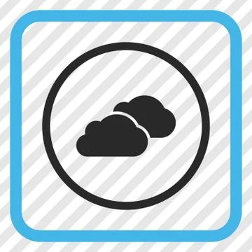 Clouds Vector Icon In a Frame Stock Illustration