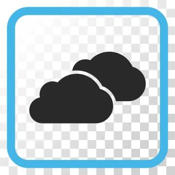Clouds Vector Icon In a Frame Stock Illustration