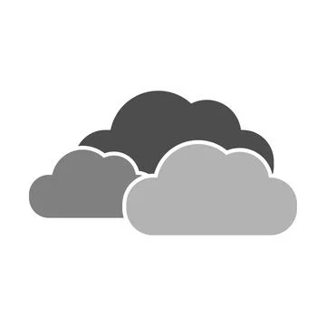 Clouds vector icon isolated on white background Illustrazione stock