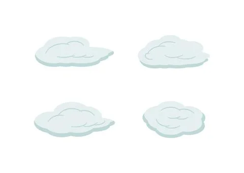 Clouds vector isolated on white background ep165 Stock Illustration