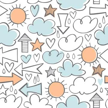 Clouds. Vector pattern 스톡 일러스트