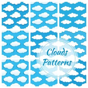 Clouds vector seamless patterns イラスト素材