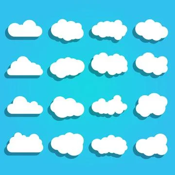 Clouds vector set. Cloud sky illustration. Weather symbols web collection. Stock Illustration