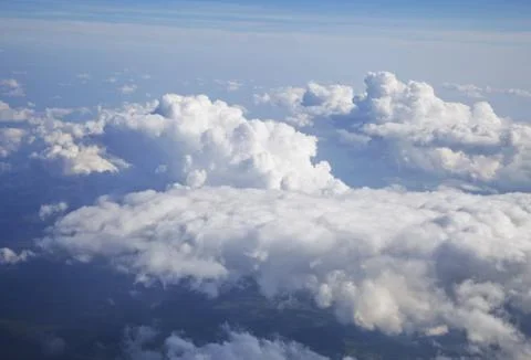 Clouds, view from airplane Stock Photos