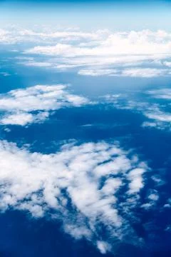 Clouds, a view from airplane window Stock Photos